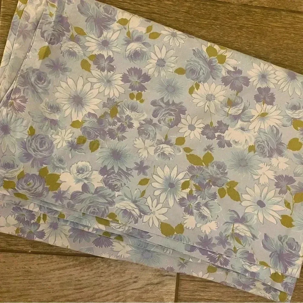 Lady Pepperell Vintage Purple Floral Flat Sheet